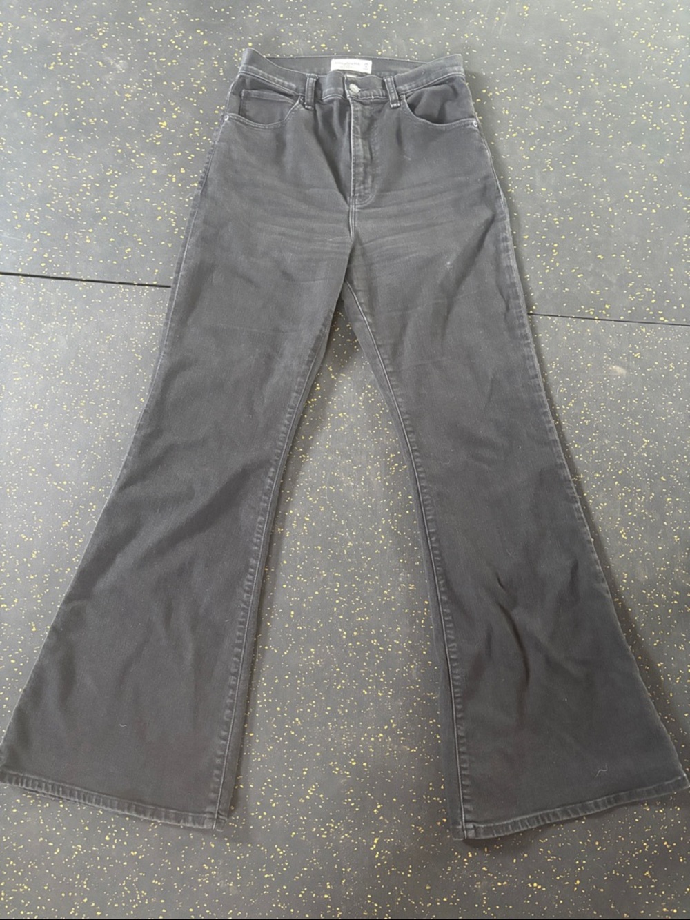 Abercrombie & Fitch Black Flared Wide-Leg Jeans
